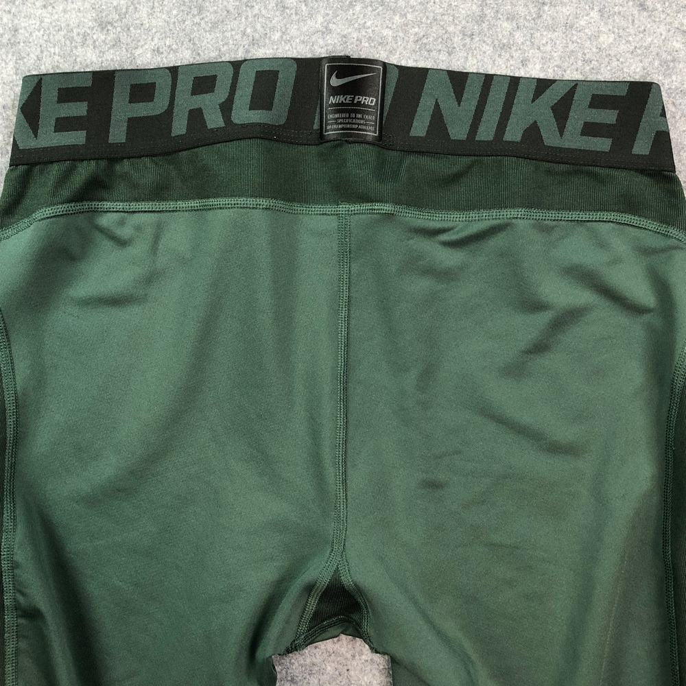 Nike Hyperwarm Compression Mens Pants XL Dark Green Stretch Training Combat - Picture 6 of 14
